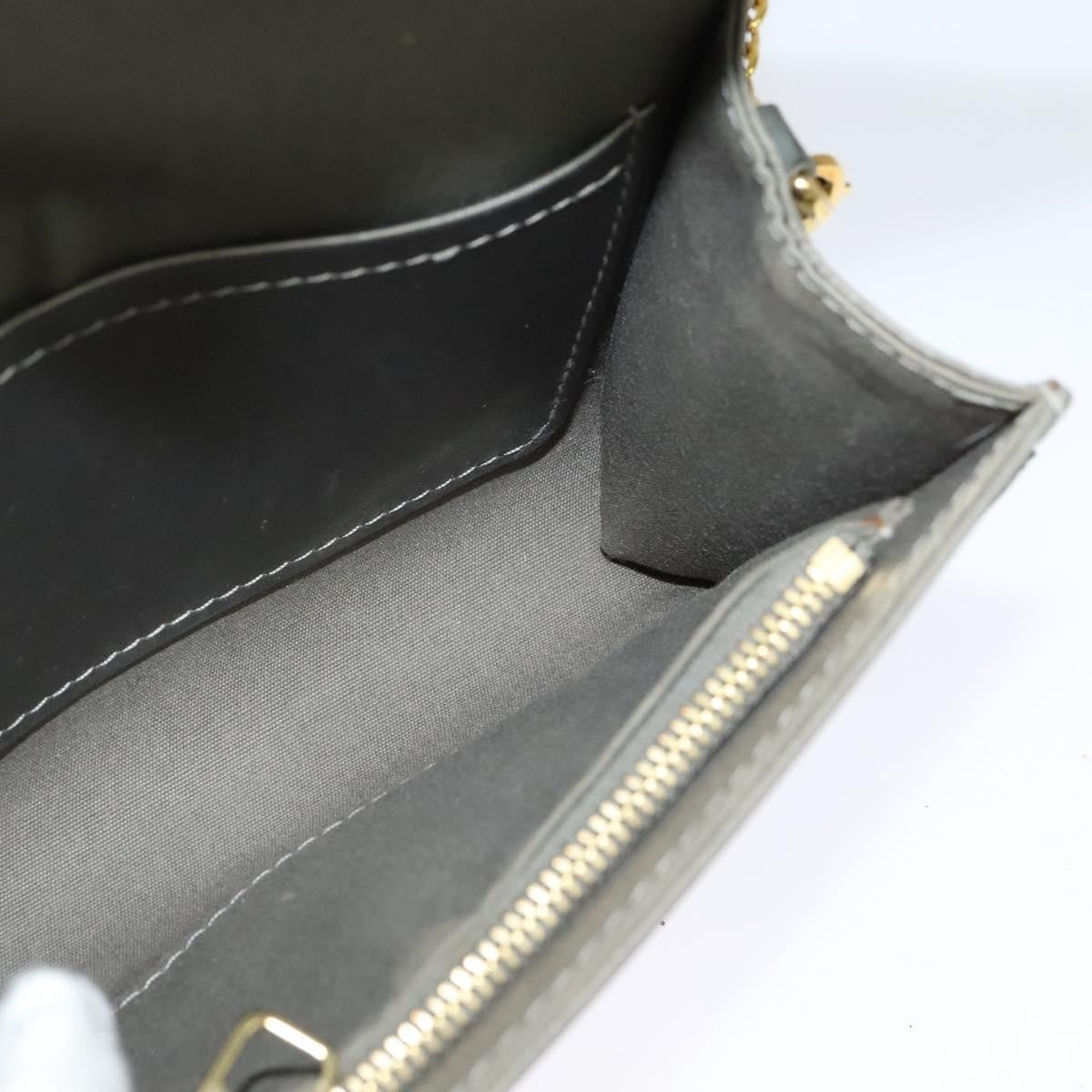 Louis Vuitton Chain Louise Clutch Patent, Silver, Patent Leather, Clutch