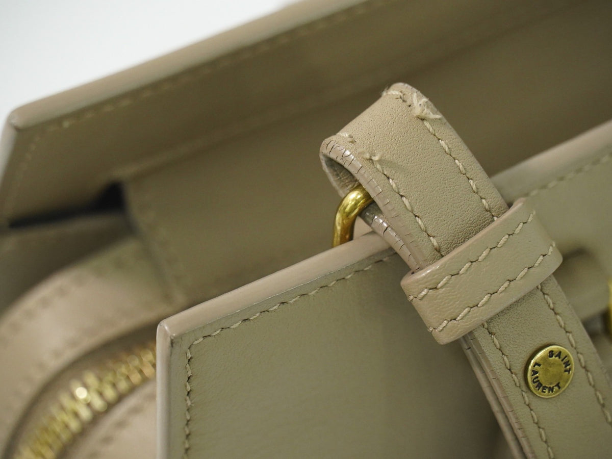 Saint Laurent East Side Smooth Leather, Beige, Leather, Tote Bag