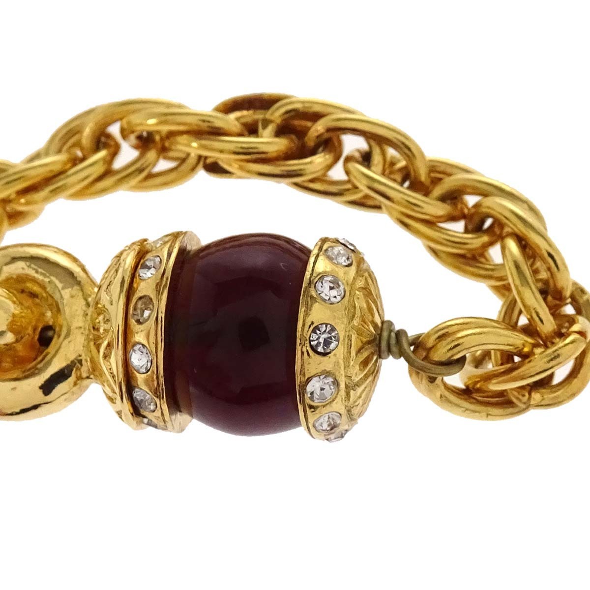 Chanel Vintage CC Pendant Drop Metal with Gripoix, Multicolour, Gold Plated, Necklace