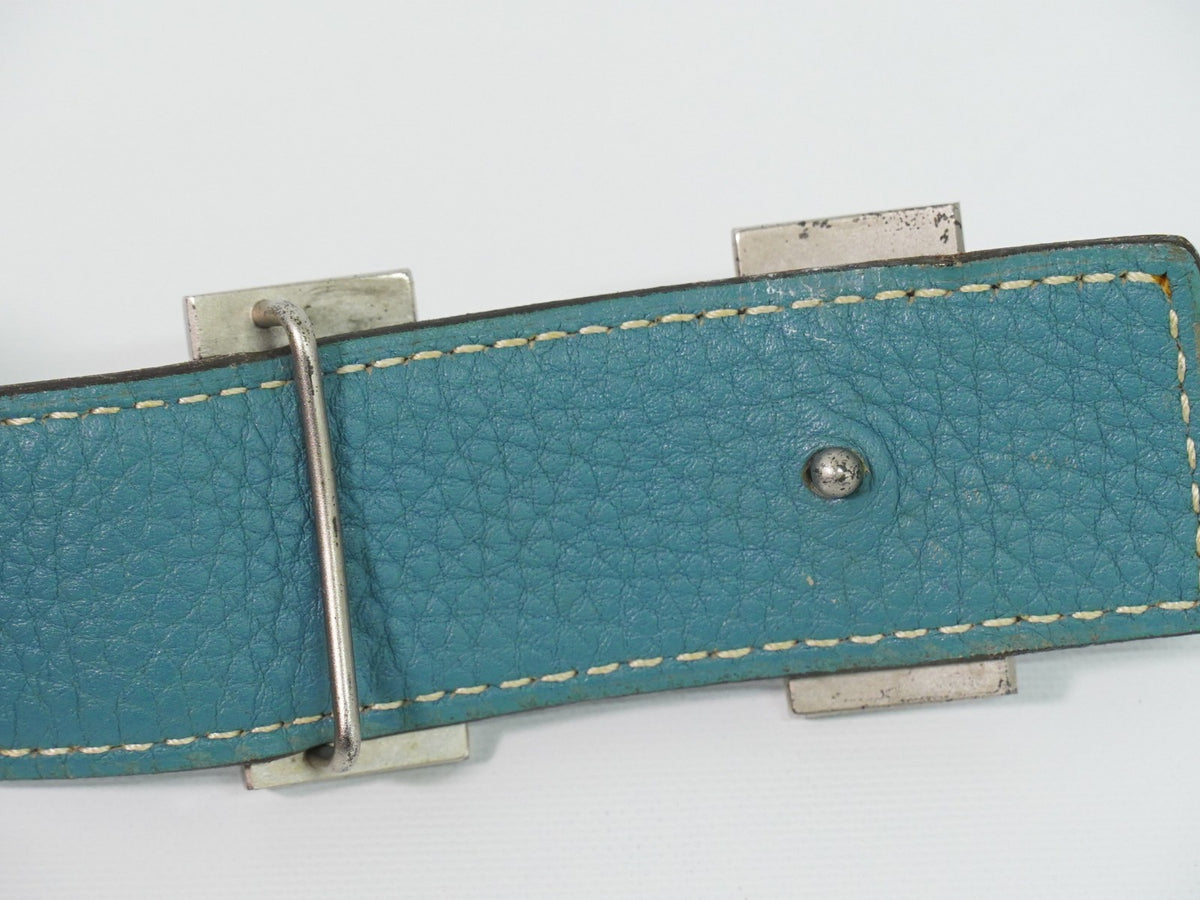 Hermes Constance Reversible Belt Leather with Guilloche Hardware, Black, Leather, Belt