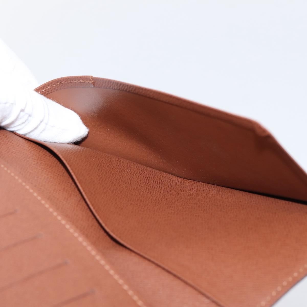 Louis Vuitton Porte Valeurs Checkbook Monogram Canvas, Brown, Canvas, Wallet