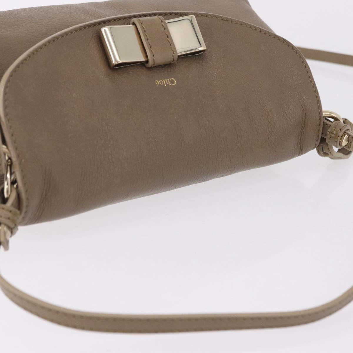 Chloe Lily Leather, Beige, Leather, Shoulder Bag
