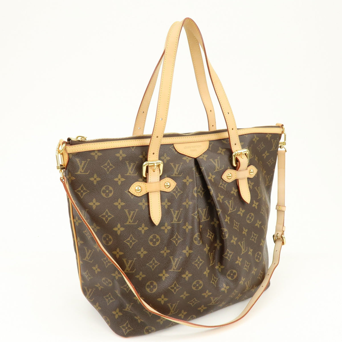 Louis Vuitton Palermo Monogram Canvas, Brown, Canvas, Handbag