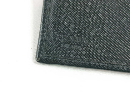 Prada Saffiano bifold Leather, Black, Leather, Wallet