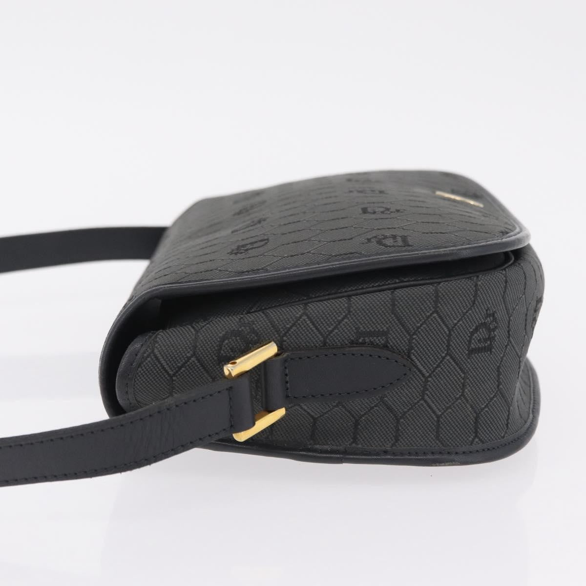 Christian Dior Vintage Honeycomb Canvas, Black, Canvas, Shoulder Bag