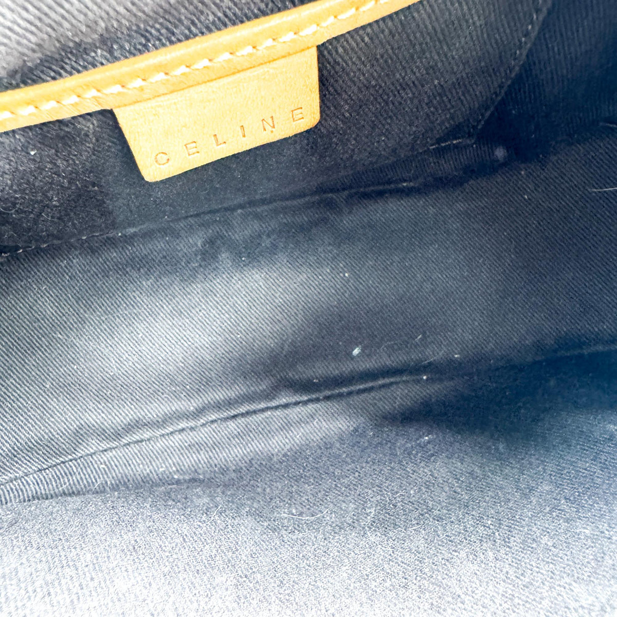 Celine Ava Triomphe Coated Canvas, Black, Canvas, Handbag