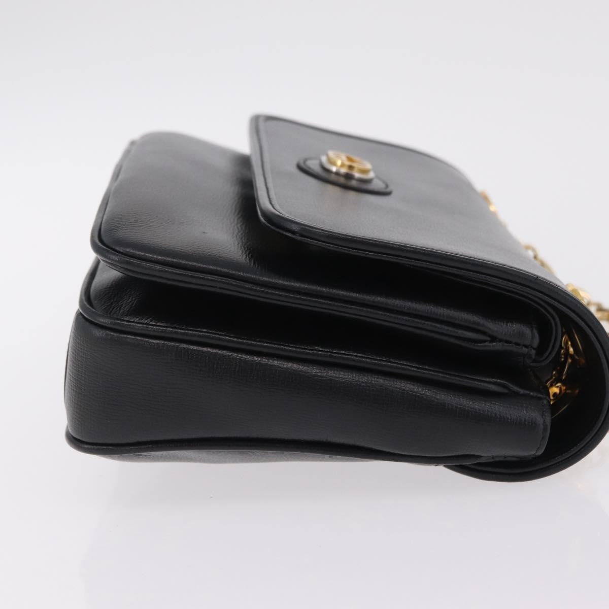 Gucci Marina Chain Flap Leather, Black, Leather, Shoulder Bag