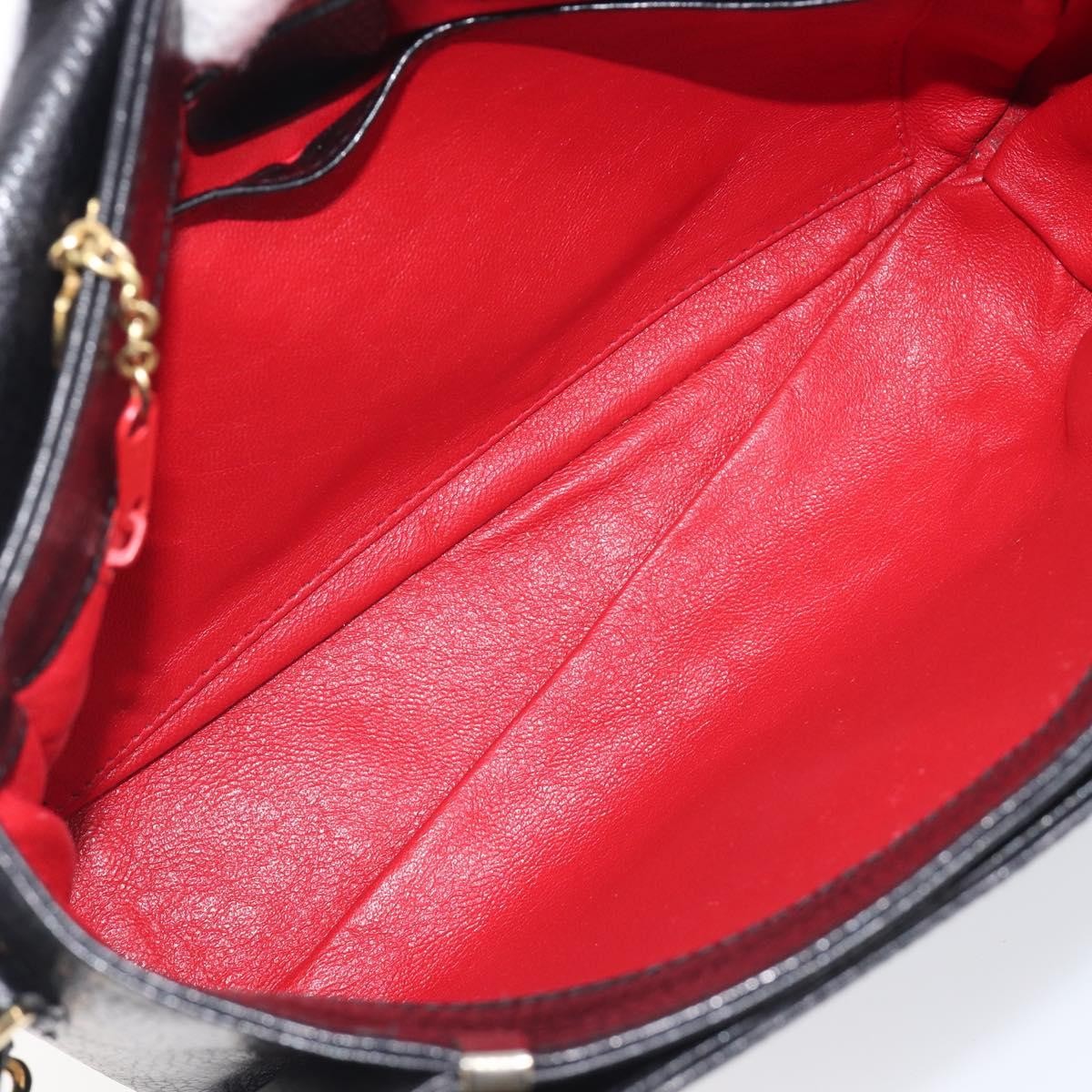 Celine Vintage Circle Logo Leather, Black, Leather, Crossbody Bag