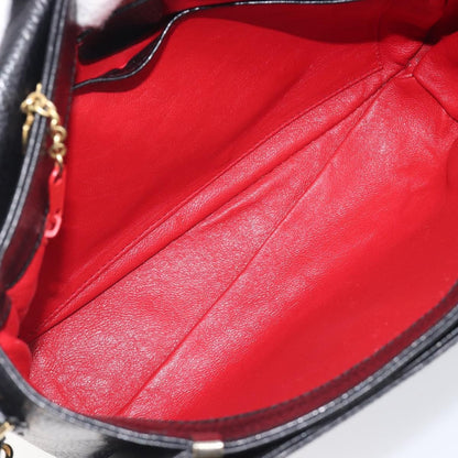 Celine Vintage Circle Logo Leather, Black, Leather, Crossbody Bag
