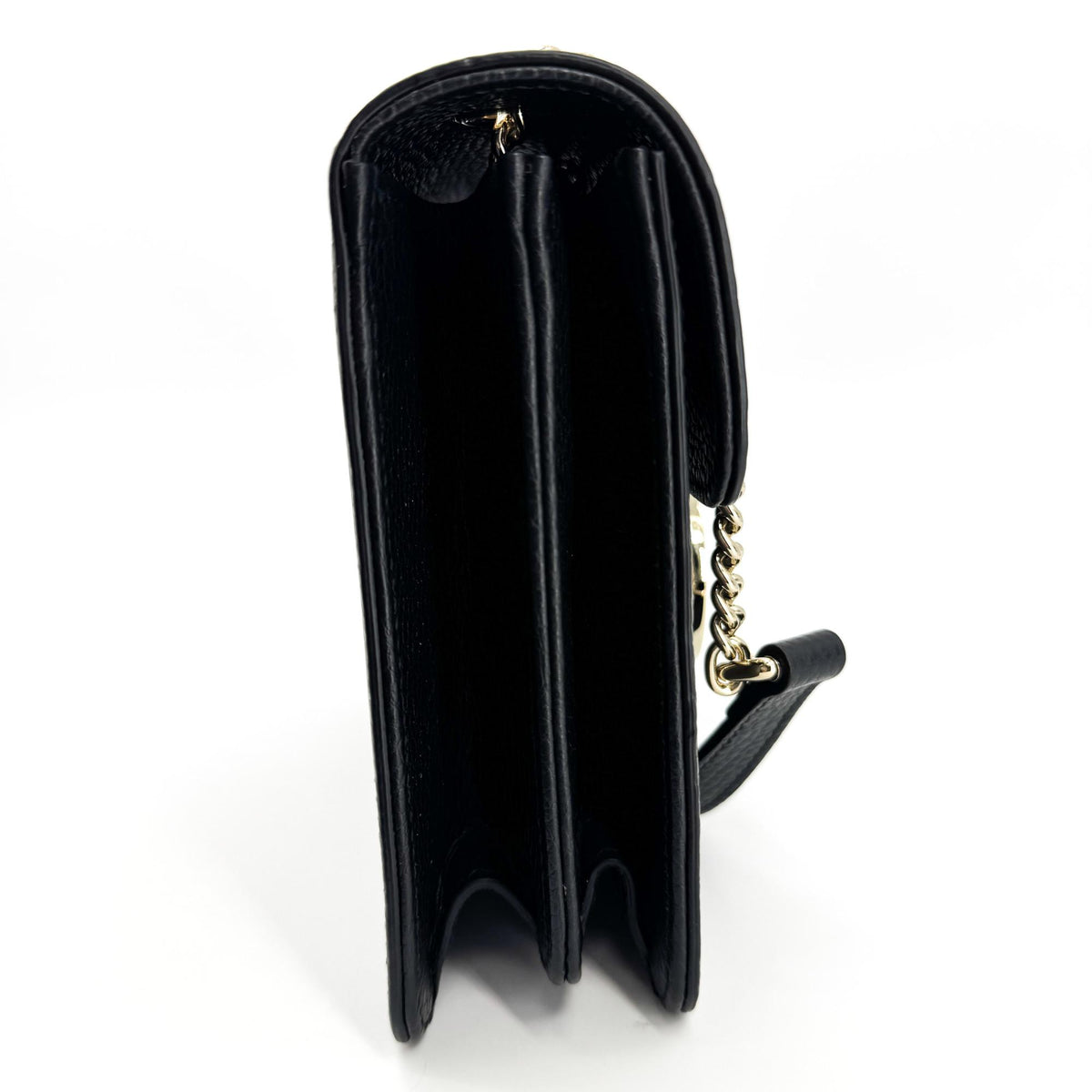 Gucci Interlocking Leather, Black, Leather, Shoulder Bag
