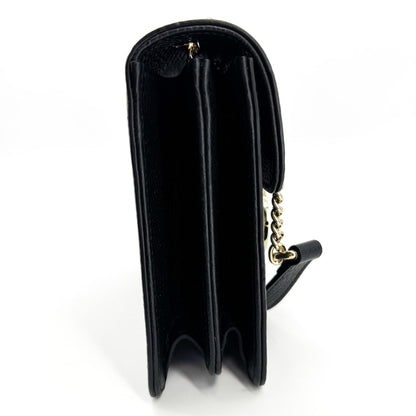 Gucci Interlocking Leather, Black, Leather, Shoulder Bag