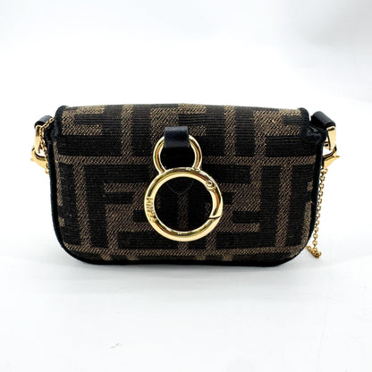 Fendi Baguette NM Zucca Canvas, Black, Canvas, Handbag