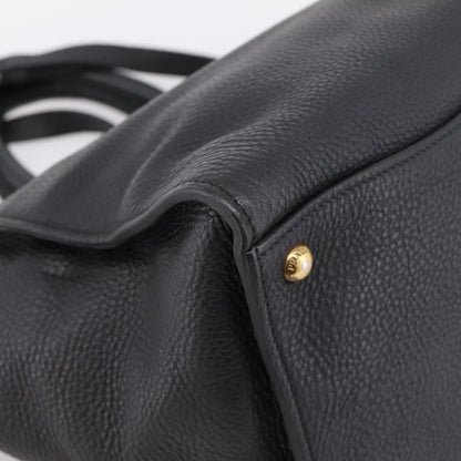 Prada Front Pocket Convertible Vitello Daino, Black, Leather, Tote Bag