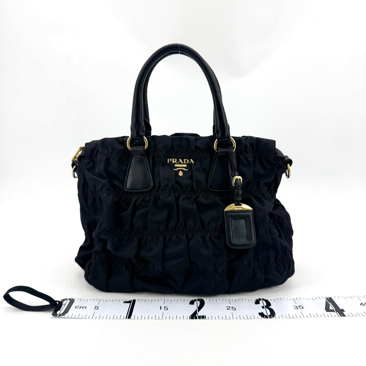 Prada Gaufre Convertible Tessuto, Black, Nylon, Tote Bag