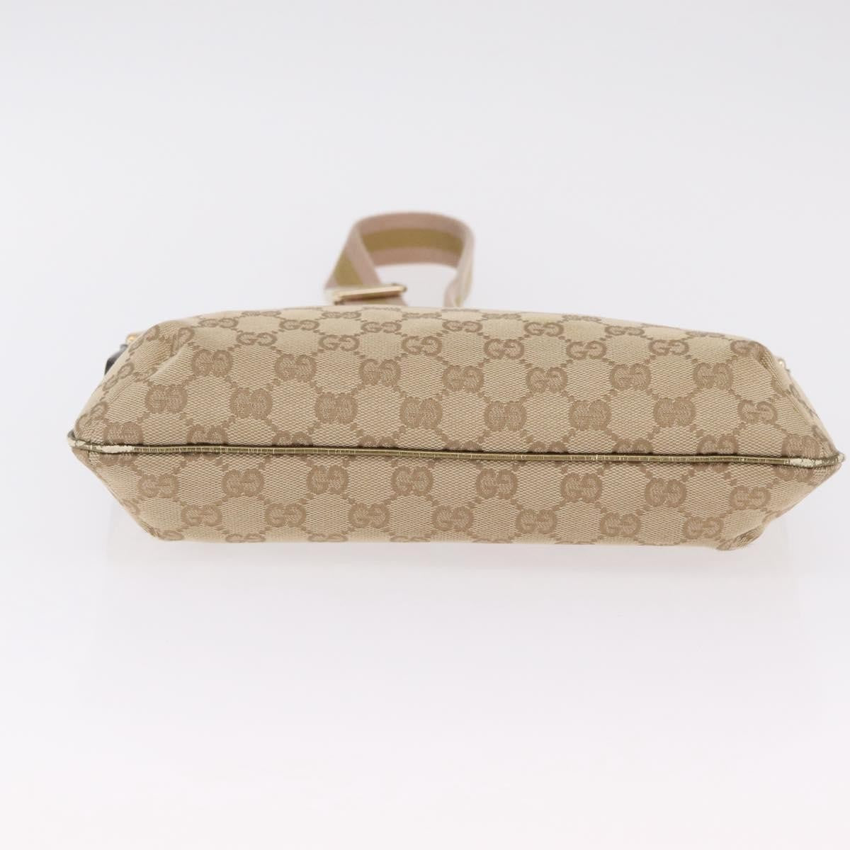 Gucci Web Strap Messenger GG Coated Canvas, Beige, Canvas, Handbag
