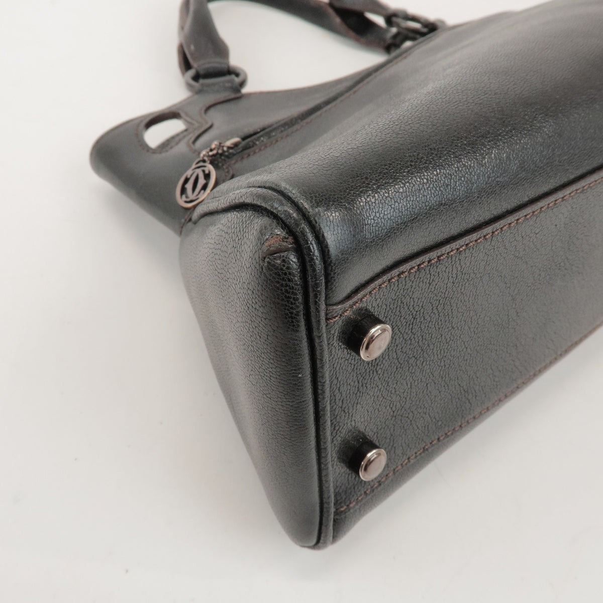Cartier Marcello Leather, Black, Leather, Handbag