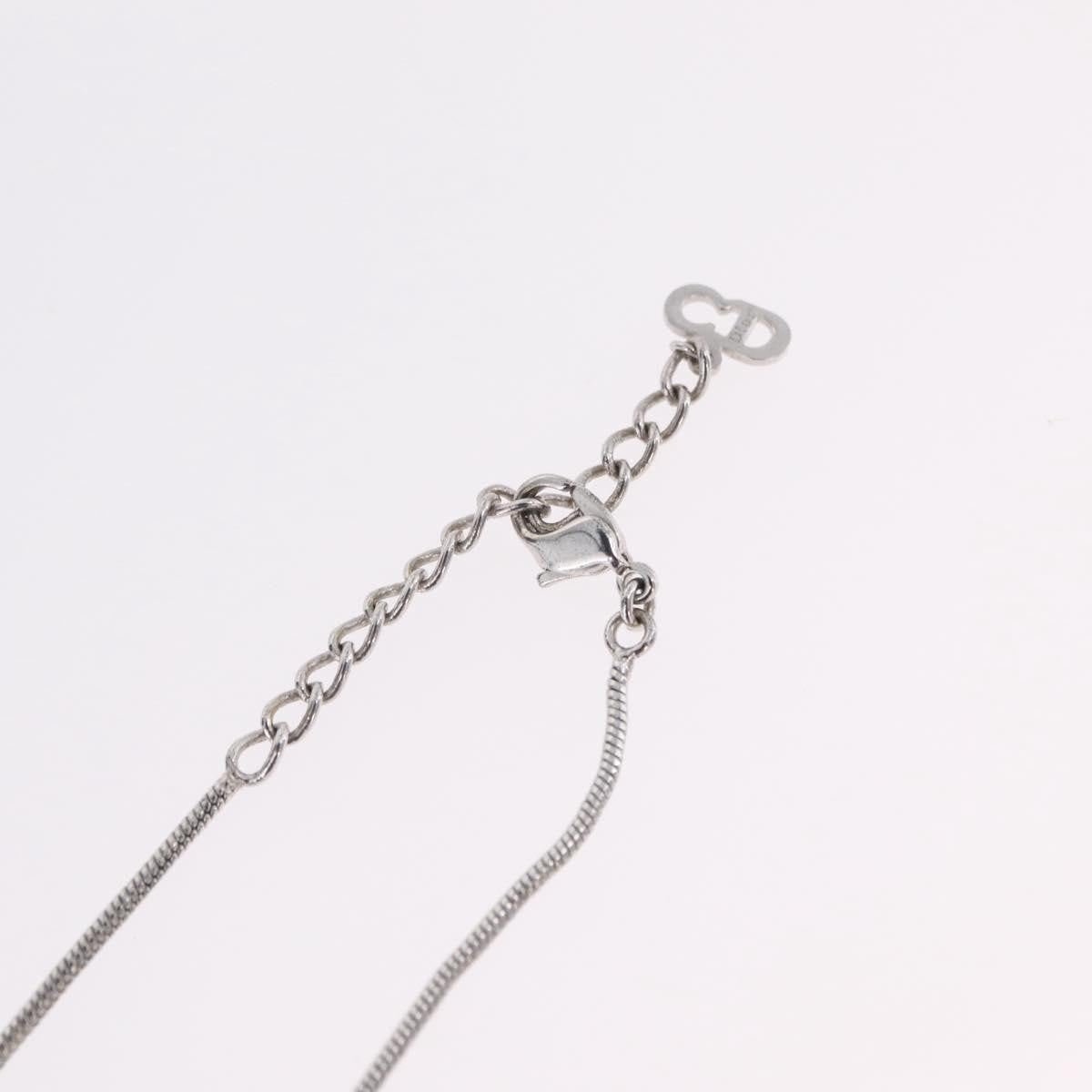 Christian Dior D logo Pendant Metal, Silver, Metal, Necklace