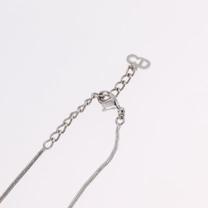 Christian Dior D logo Pendant Metal, Silver, Metal, Necklace