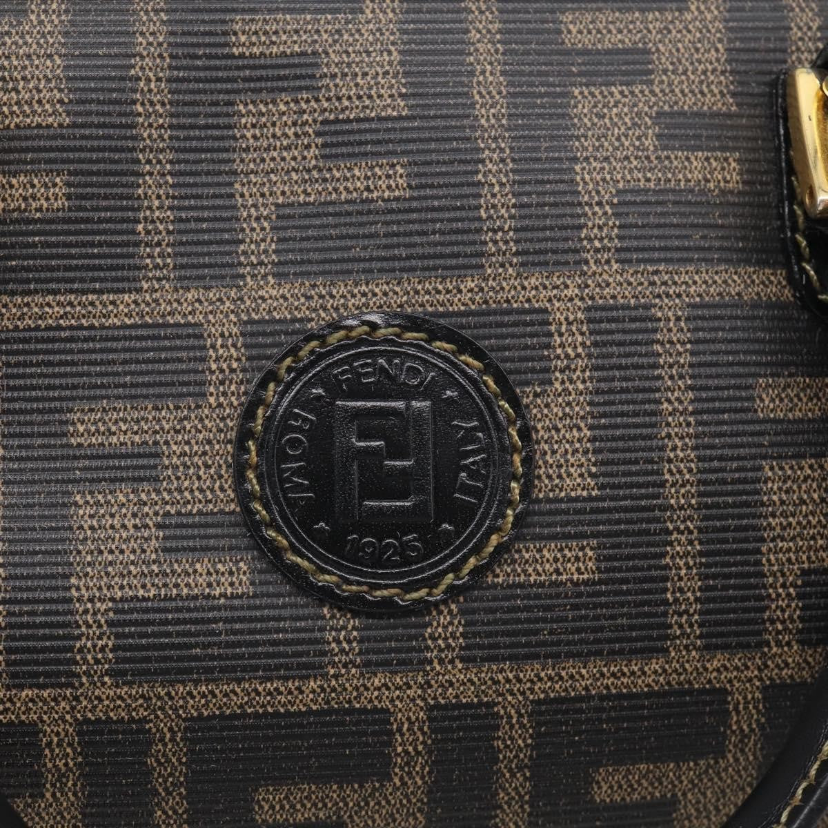 Fendi Convertible Boston Zucca Canvas, Brown, Canvas, Handbag