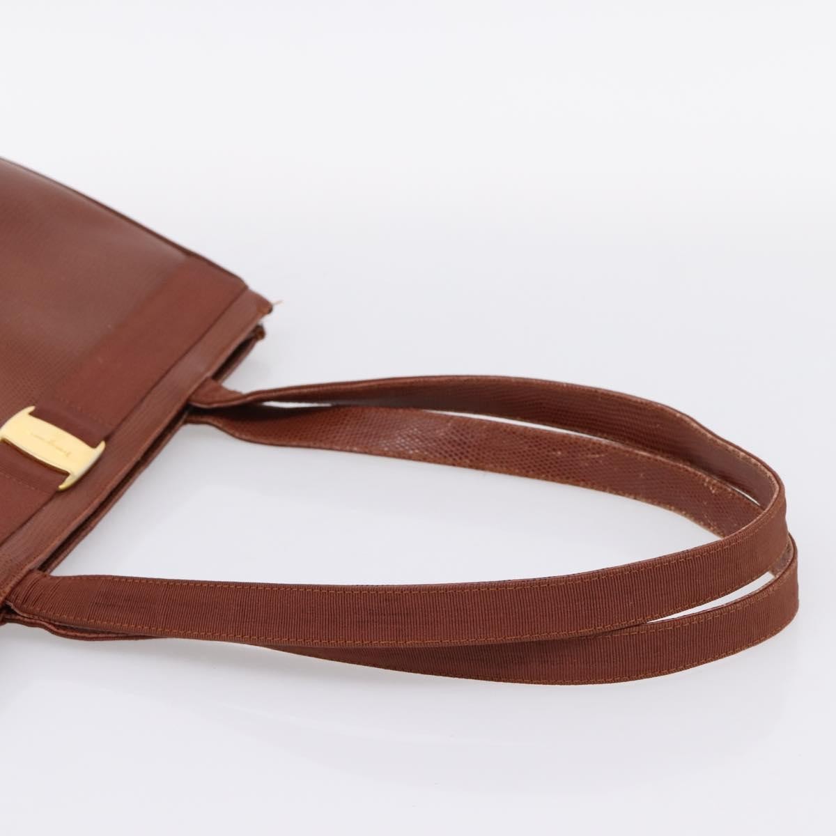 Salvatore Ferragamo Vala tote Embossed Leather, Brown, Leather, Tote Bag