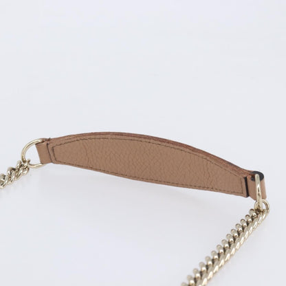 Gucci Soho Wallet on Chain Leather, Beige, Leather, Shoulder Bag