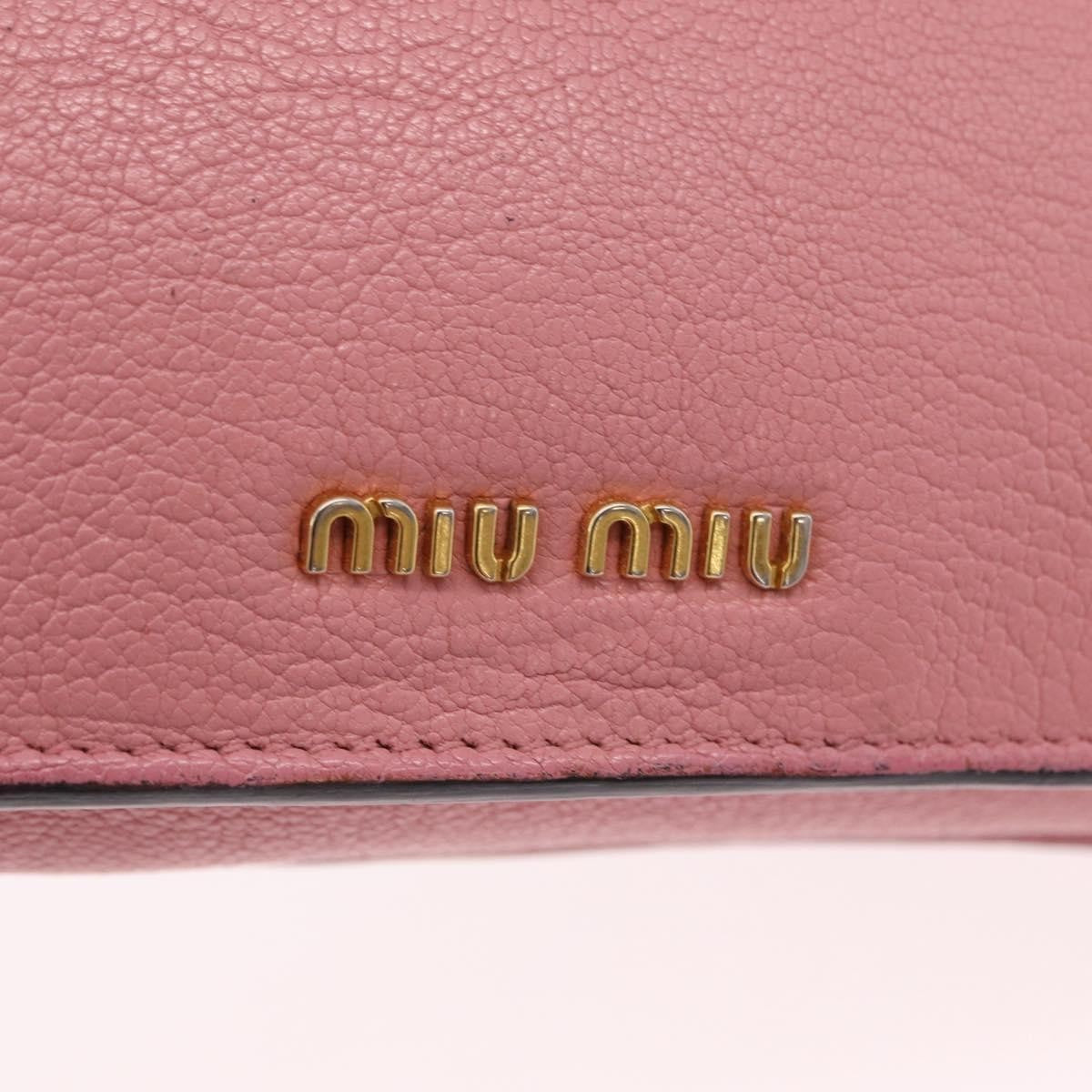 Miu Miu Madras Shoulder Leather, Pink, Leather, Crossbody Bag