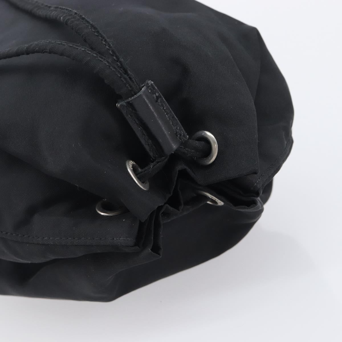 Prada Vela Drawstring Bucket Wristlet Tessuto, Black, Nylon, Clutch