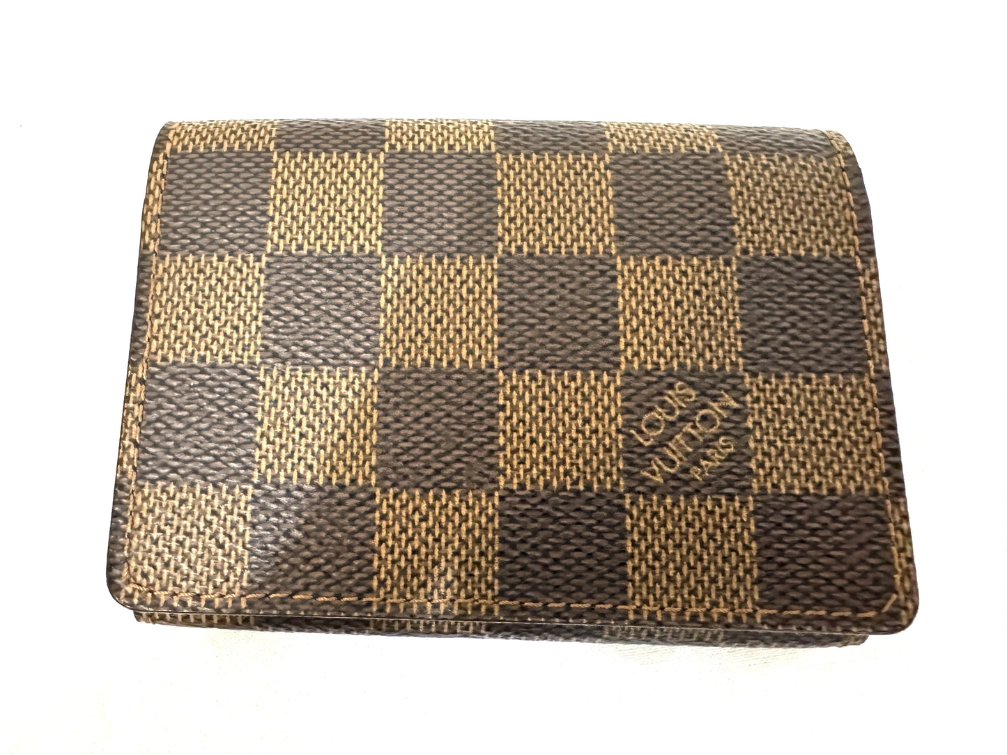 Louis Vuitton Envelope Business Card Holder Damier, Brown, Canvas, Card Holder