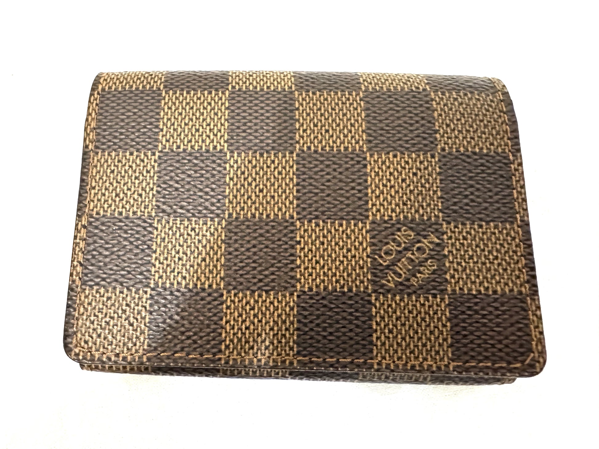 Louis Vuitton Envelope Business Card Holder Damier, Brown, Canvas, Card Holder