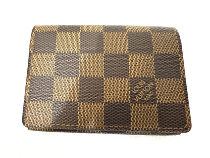 Louis Vuitton Envelope Business Card Holder Damier, Brown, Canvas, Card Holder