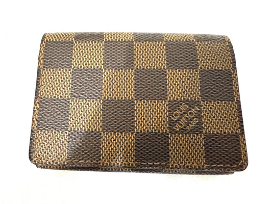 Louis Vuitton Envelope Business Card Holder Damier, Brown, Canvas, Card Holder