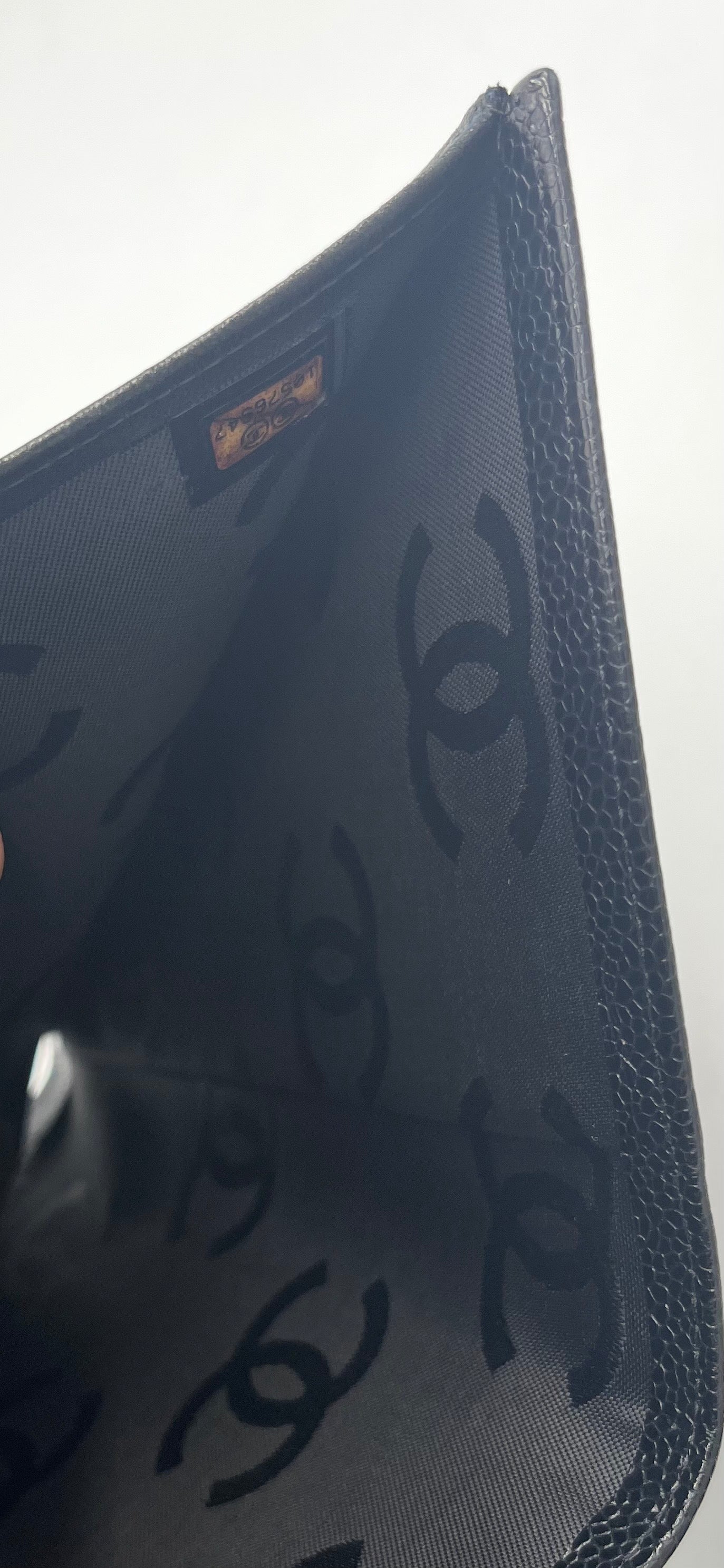 Chanel Coco Boy Flap Wallet Quilted Aged Calfskin, Black, Calfskin, Wallet