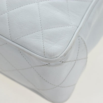Chanel Shoulder Quilted Leather, White, Leather, Shoulder Bag