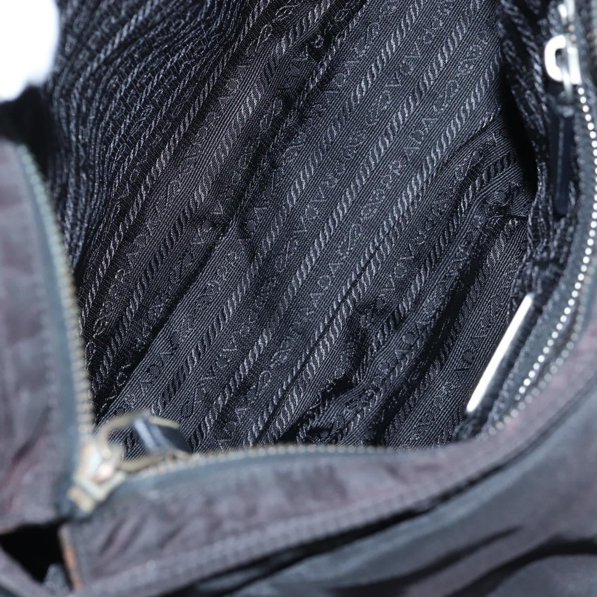 Prada Double Pocket Buckle Flap Tessuto and Leather, Black, Nylon, Handbag