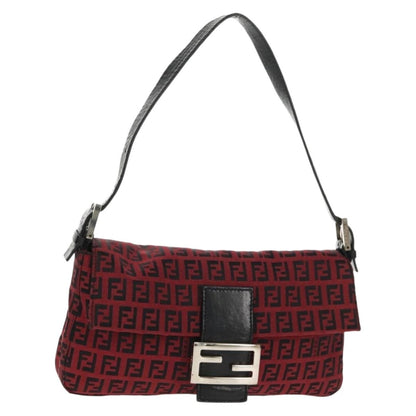 Fendi Baguette Zucchino Canvas, Red, Canvas, Handbag