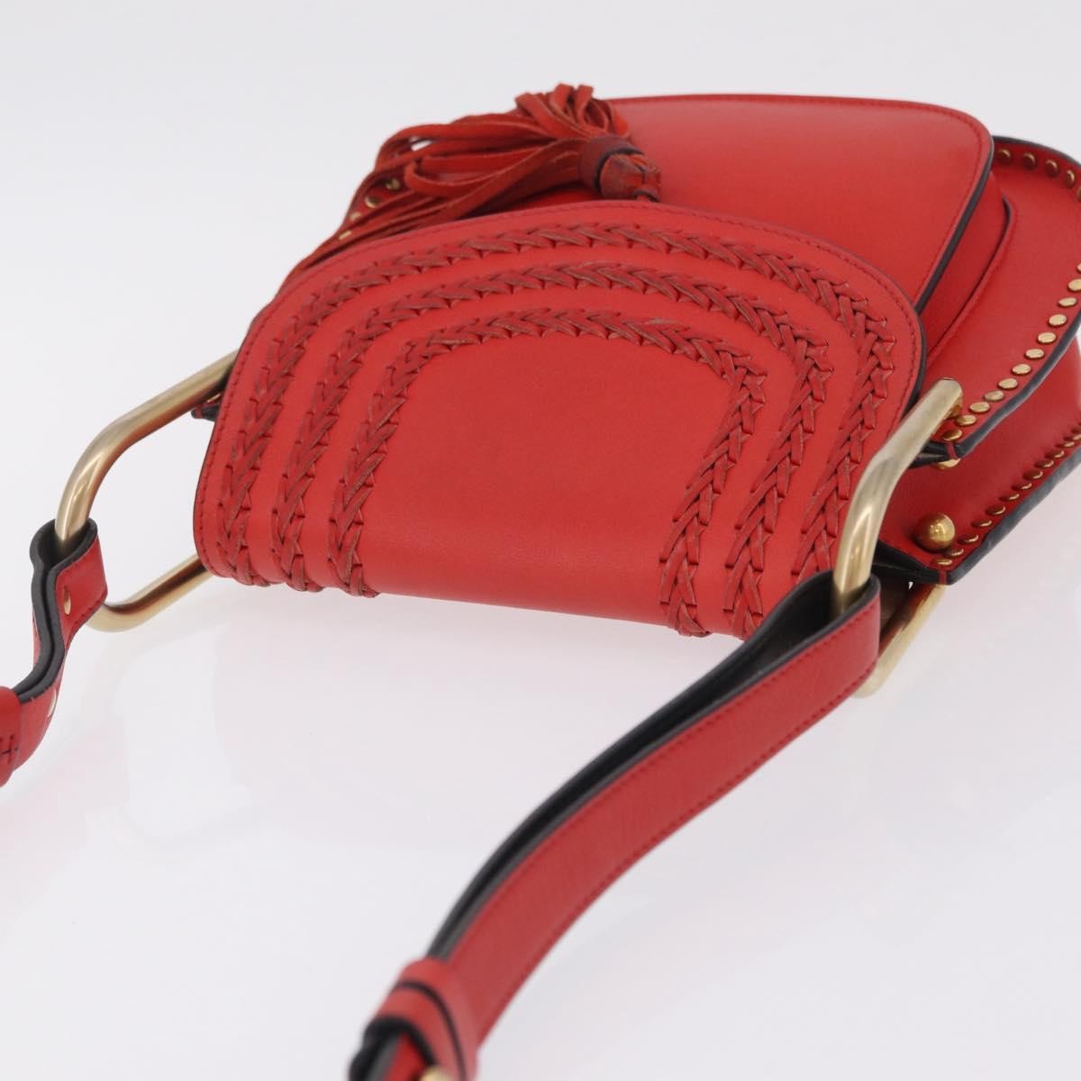 Chloe Hudson Whipstitch Leather, Red, Leather, Handbag