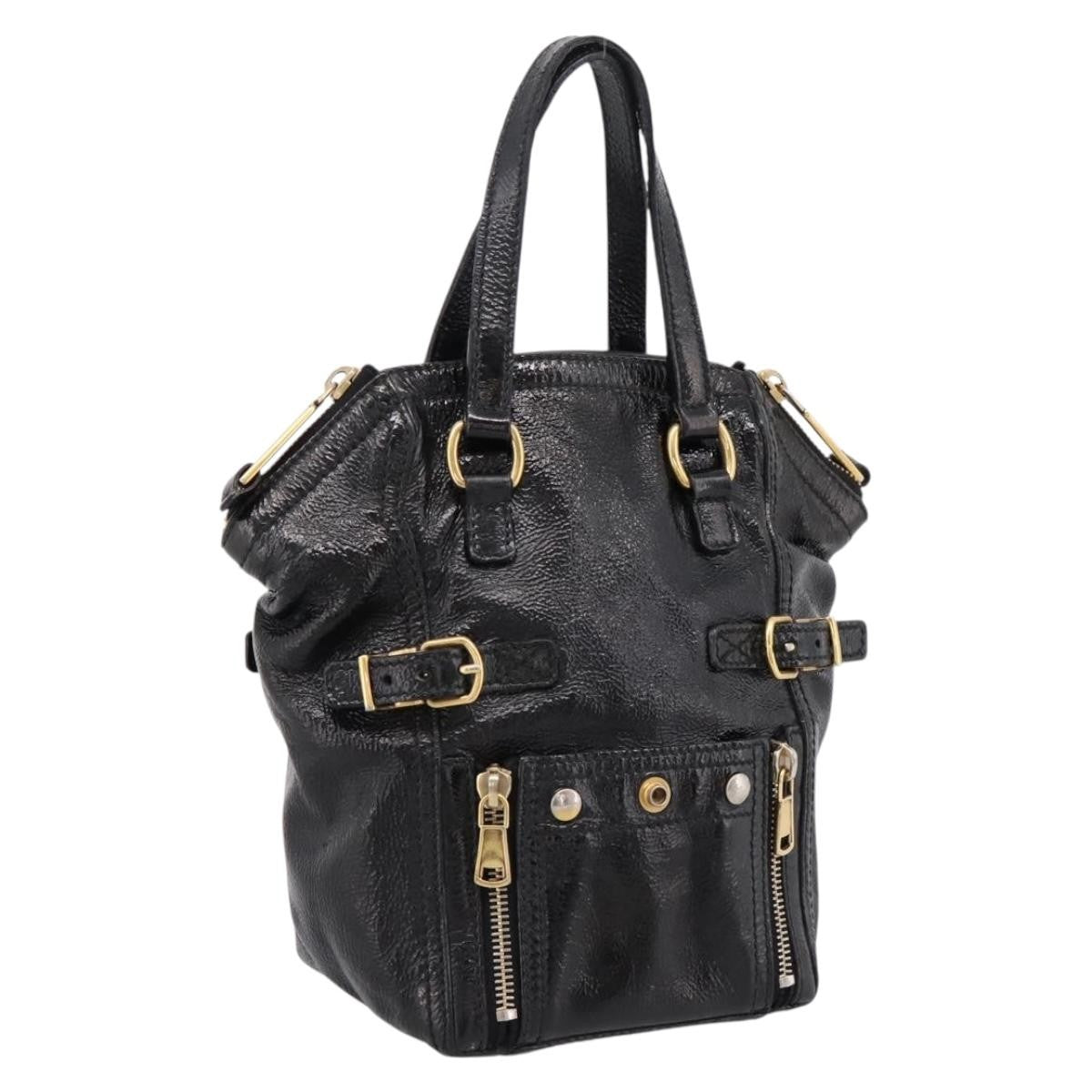 Saint Laurent Downtown Patent, Black, Patent Leather, Tote Bag
