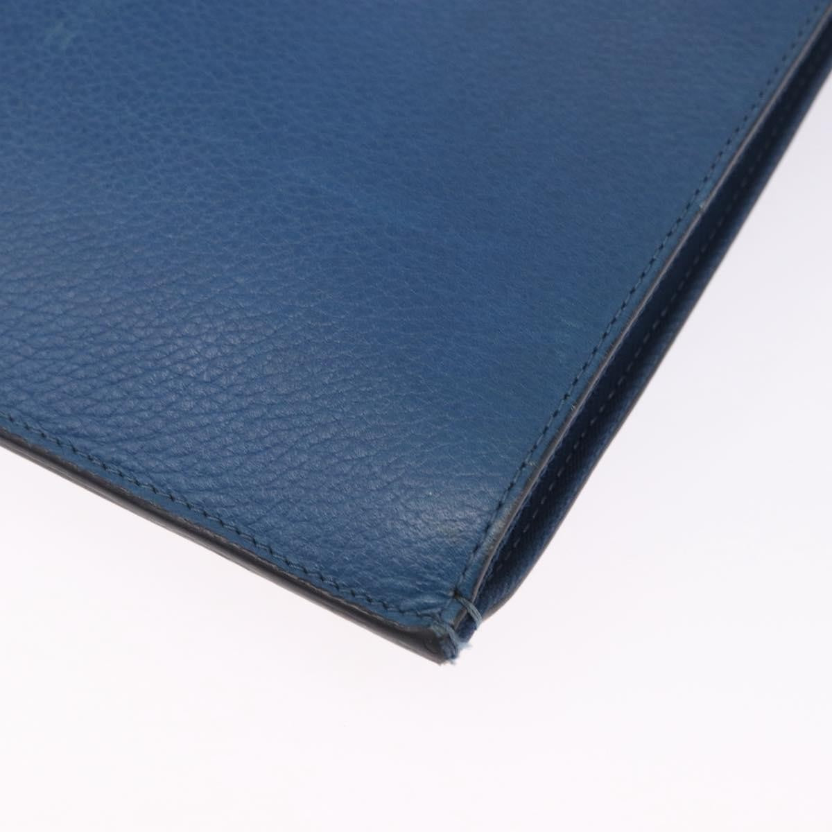 Christian Louboutin Trictrac Portfolio Leather and Spiked Leather, Blue, Leather, Handbag
