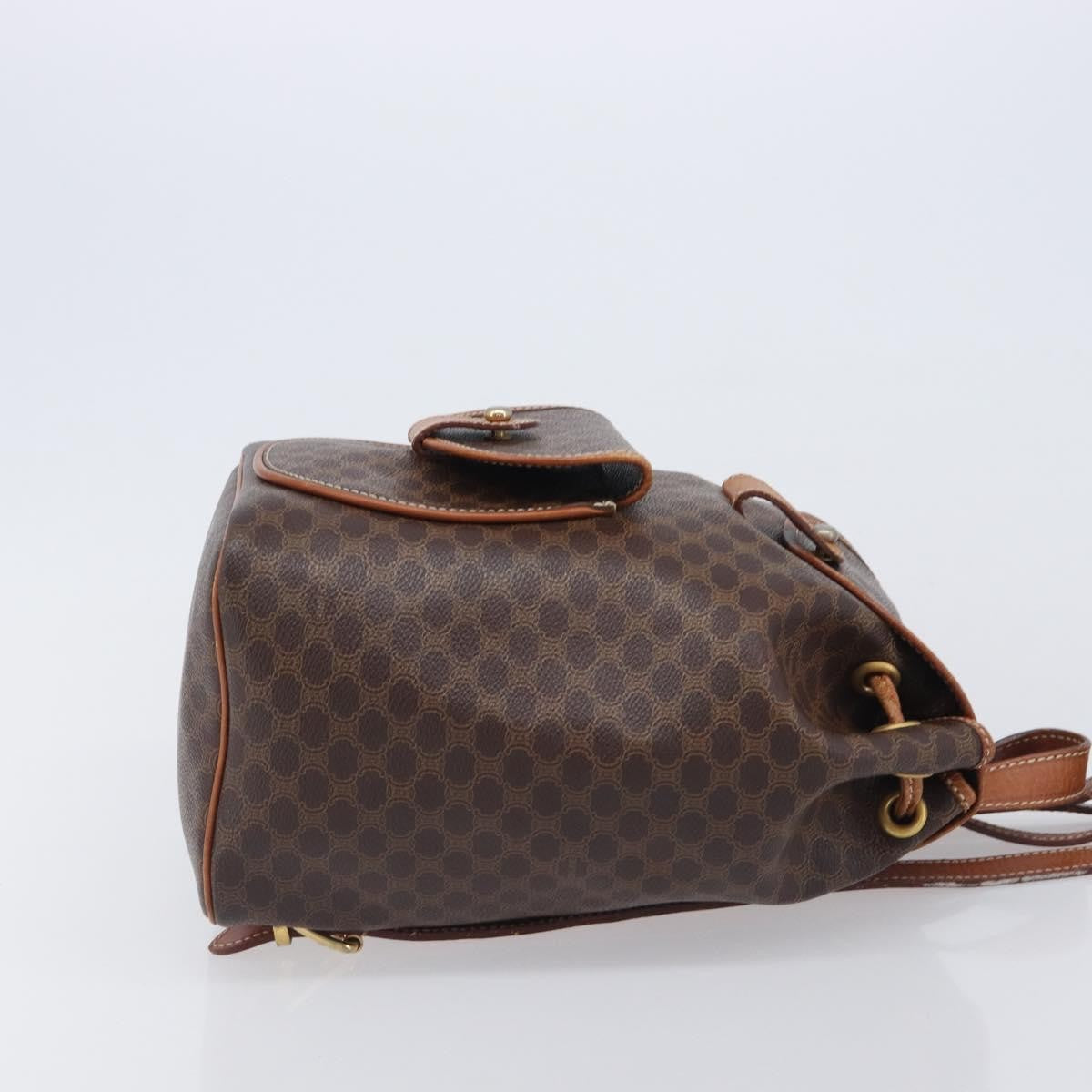 Celine Vintage Macadam Canvas, Brown, Canvas, Backpack