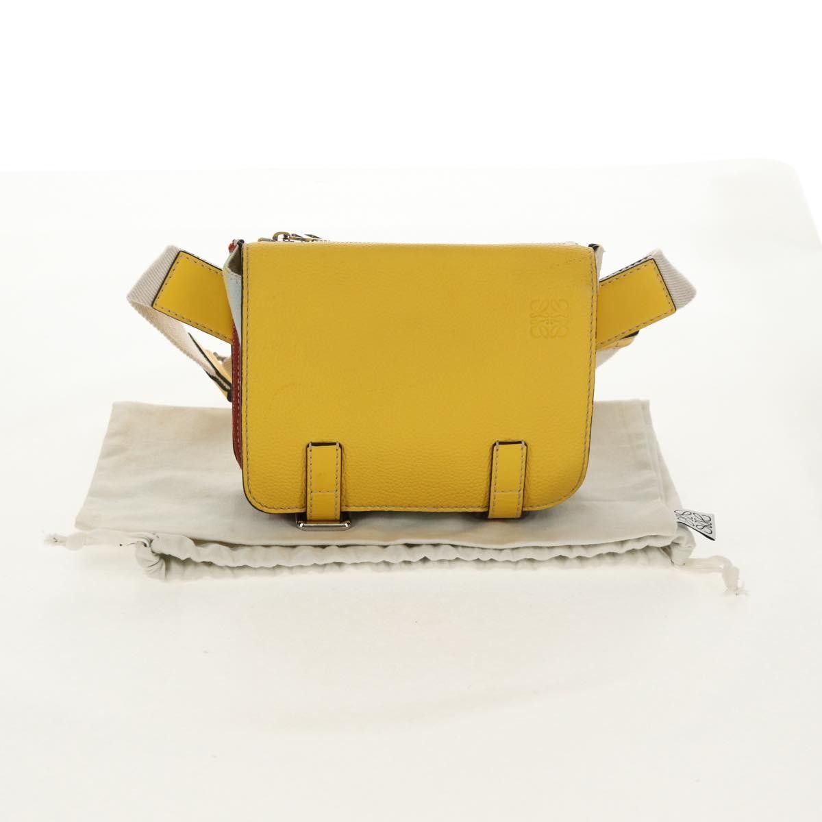 Loewe Military Messenger Leather, Yellow, Leather, Clutch