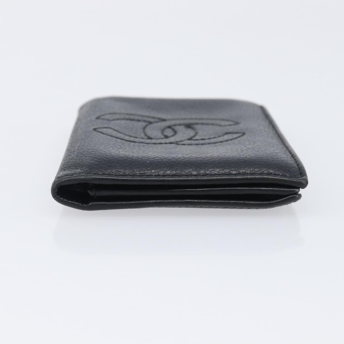Chanel Timeless Bifold Card Case Caviar, Black, Leather, Card Holder