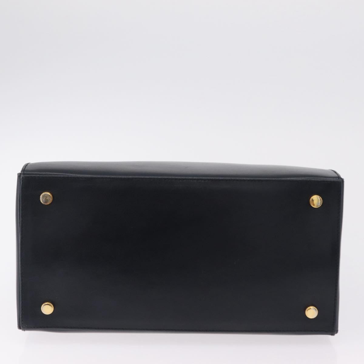 Salvatore Ferragamo Gancini Leather, Navy, Leather, Handbag