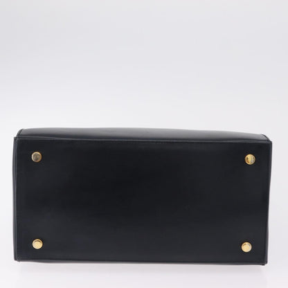 Salvatore Ferragamo Gancini Leather, Navy, Leather, Handbag