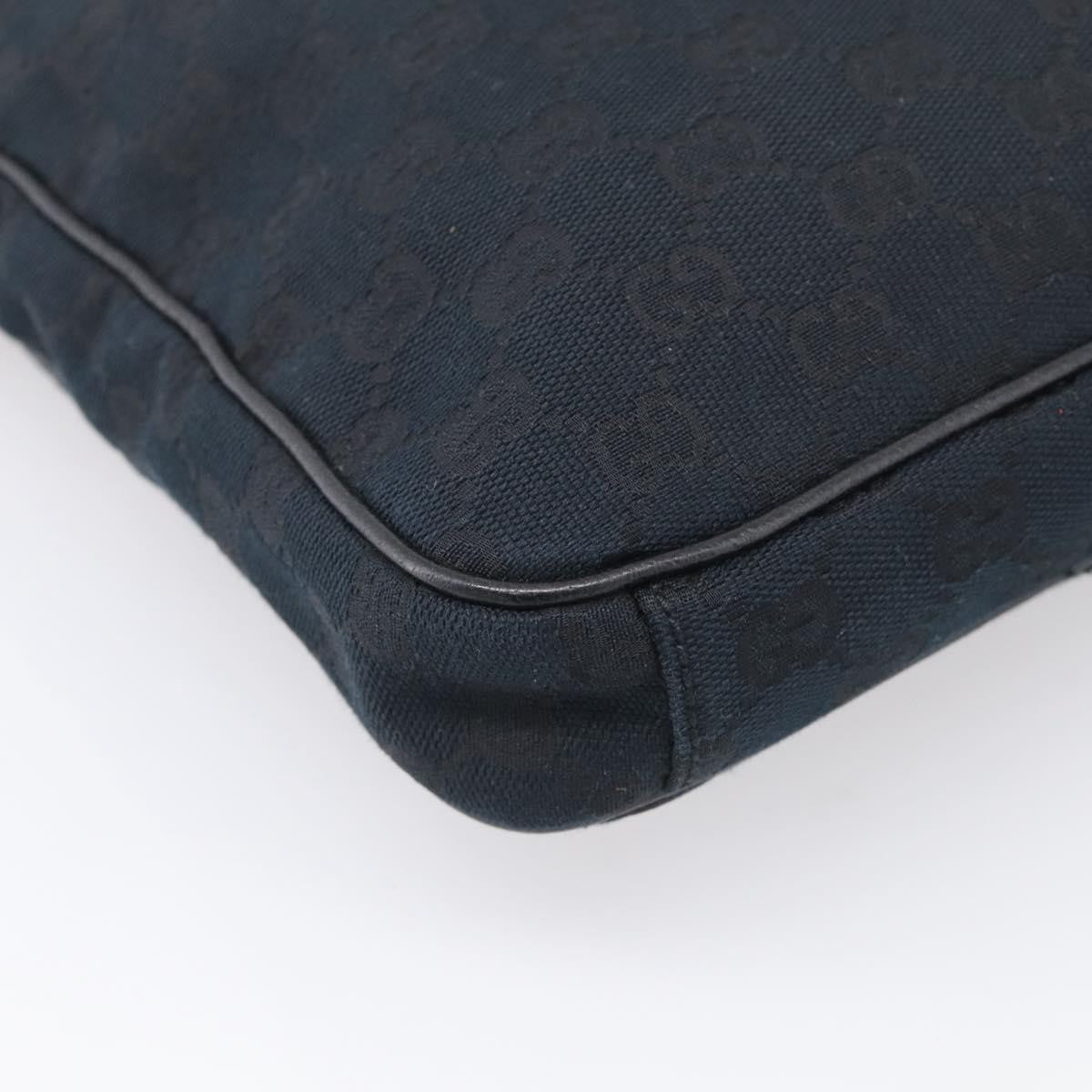 Gucci Front Zip Messenger Canvas and Leather, Black, Canvas, Crossbody Bag