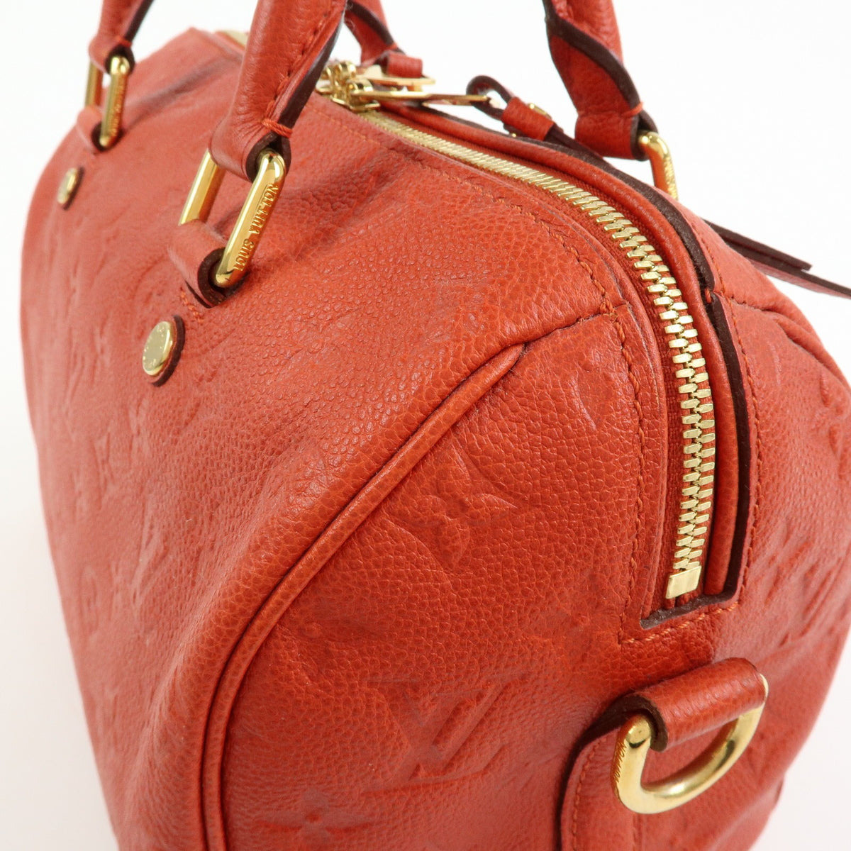 Louis Vuitton Speedy Bandouliere Monogram Empreinte Leather, Orange, Leather, Handbag