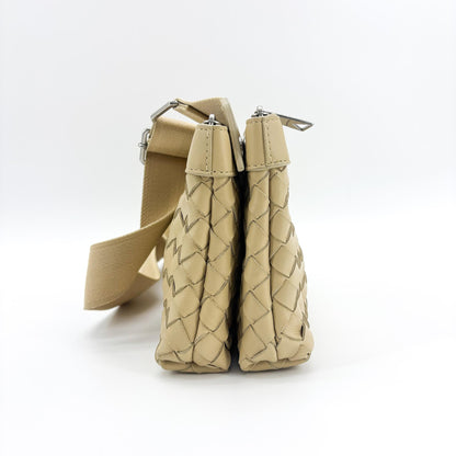 Bottega Veneta Duo Intrecciato Nappa, Beige, Leather, Handbag