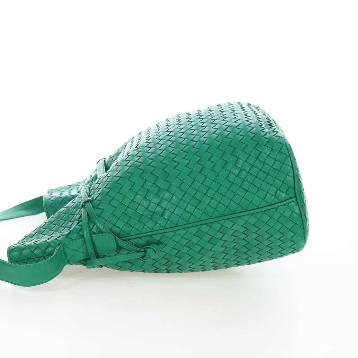 Bottega Veneta Intrecciato Shoulder Leather, Green, Leather, Shoulder Bag