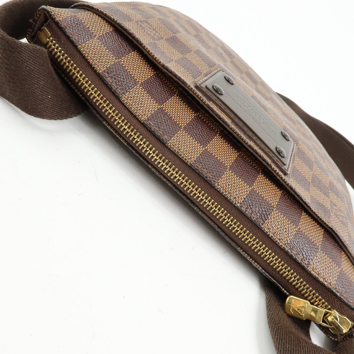 Louis Vuitton Brooklyn Pochette Plate Damier, Brown, Canvas, Clutch
