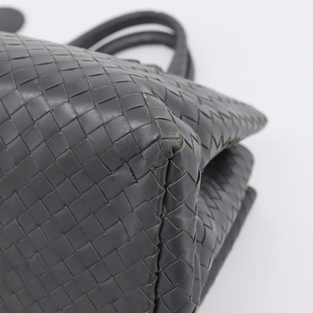 Bottega Veneta Roma Intrecciato Nappa, Gray, Leather, Handbag