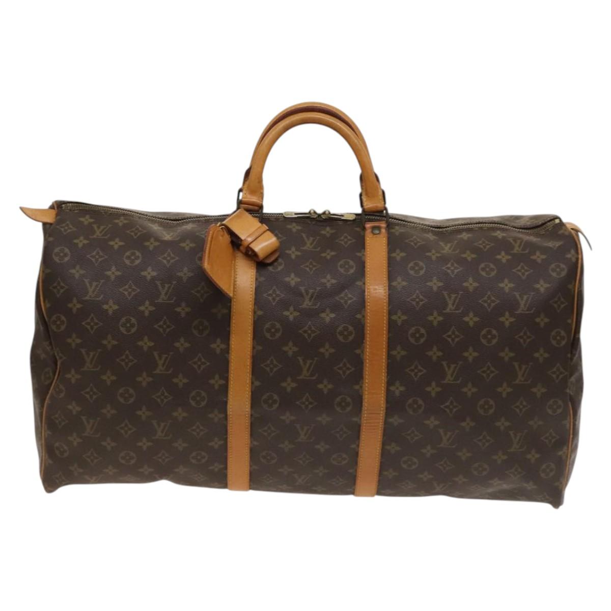 Louis Vuitton Keepall Bag Monogram Canvas, BROWN, CANVAS, Travel bag